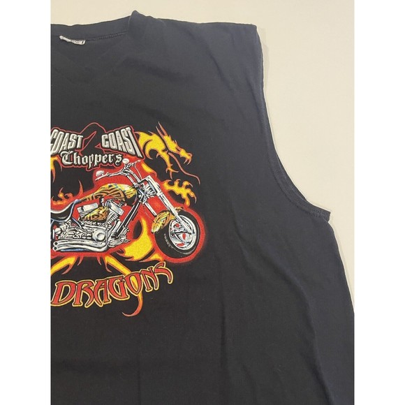 Vintage Coast 2 To Coast Choppers Twin Dragons Motorcycle T Shirt Sleeveless - Picture 4 of 15